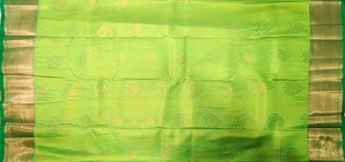 VFCollections Women's Traditional Handloom Kanchipuram Silk Pure Pattu Sarees | Rich Zari Woven Design | Bridal Saree | Unstitched Blouse -3