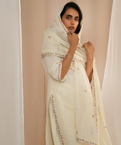Libas Womens Yoke Design Cotton Straight Kurta With Salwar and Dupatta