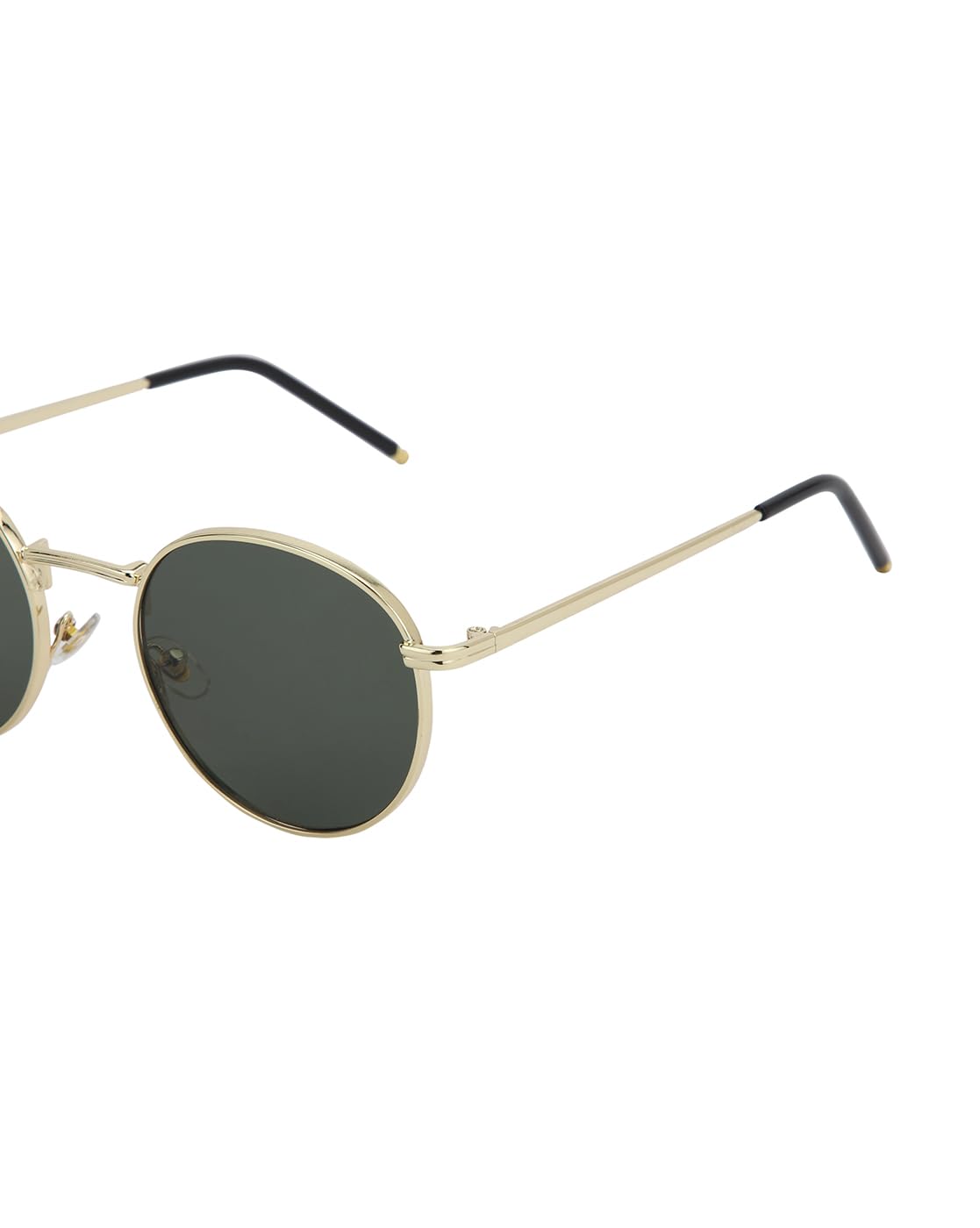 Carlton London Gold Toned with Green UV Protected Lens Round Sunglass for unisex