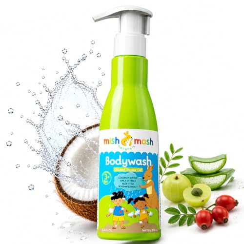 Mishmash Naturals Kids Body Wash/Shower Gel | Infused with Amla Extract, Coconut Water and Rosehip Extract | Gently Cleanse, Soothe, and Nourish | For kids aged 3-14 years | SLS/SLES and Paraben Free | 200 ml