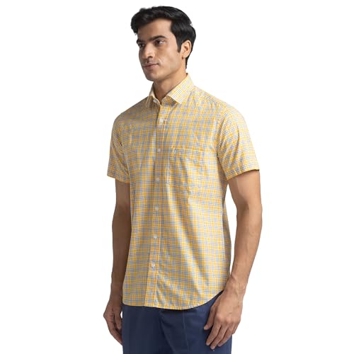Colorplus Men Cotton Tailored Fit Medium Yellow Formal Shirt