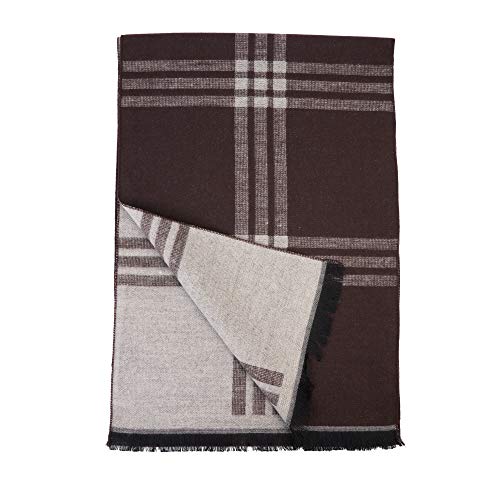 MUFFLY Woven Reversible Printed Men's Wool & Acrylic Muffler Warm Cashmere Wrap Shawl