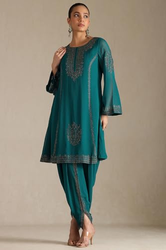 Soch Women's Georgette Salwar Suit Set (OWS5CD21926_Teal
