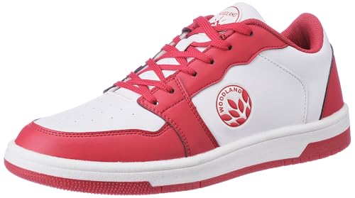 Woodland Men's White/Red PU Casual Shoes-8 UK (42EURO) (OSNK 4987023)