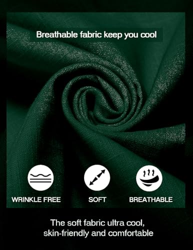 Zombom Men's Cotton Polyester Blend Mandarin Collar Self One Design Printed Full Sleeve Casual Short Kurta Shirt Green