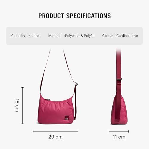 DailyObjects Women and Girls Cardinal Love March Crossbody Sling Bag / | Single Spacious Compartment | Slip Pocket|Wide & Adjustable Shoulder Strap| Leather Puller | Stylish Regular, Pink