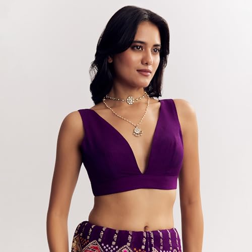 KALKI Fashion Purple Georgette Bandhani Saree With Animal Motifs And Gota Border Silk sarees for women Traditional Ethnic Wear Fashion Wear Wedding Collection Festive Saree