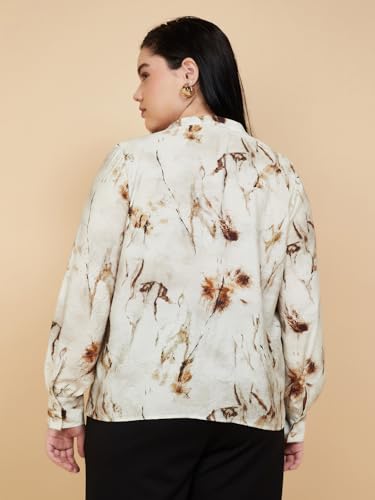 Max Women Printed Blouse (Beige_3XL)