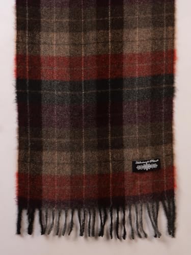 Ravaiyaa - Attitude is everything Men's Brown Checked Pattern Reversible Winter Wool Scarf, Muffler 72"x14" Inch