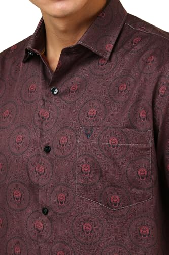 Allen Solly Men Maroon Print Half Sleeves Casual Shirt