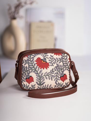 ZOUK Sling Bag | Crossbody Bags for Women | Women's Handbags | Stylish | Vegan Leather Evening Bag | Travel & Office Use | Purse and Wallet | Nawabi Couture