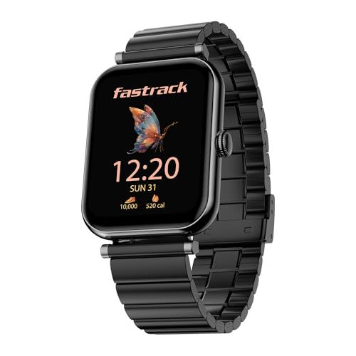 Fastrack Noir Charm Smart Watch for Women 1.65" inch AMOLED Display,Sleek Design,AI Watchface & AI Chat,Functional Crown,24/7 Health Suite,BT Calling,SpO2,HRM,IP68, Multiple Menu Styles- Black