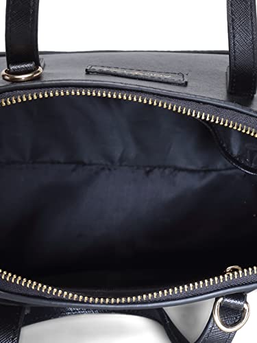 Aquatan Black Saffiano Faux Leather Handbag for Women with Crossbody Strap | Stylish and Practical Everyday Bag