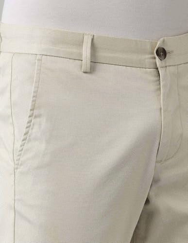 Arrow Men's Printed Slim Fit Acrylic Casual Trouser Beige