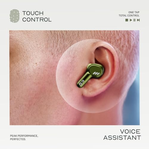 GOBOULT Newly Launched Tenet Pro with ANC TWS Earbuds, 75H Playtime, Amp App Support, 32dB ANC, Quad Mic ENC, Dual Device Pairing, 13mm Driver Ear Buds, Bluetooth 6.0 Wireless Earbuds (Olive Green)