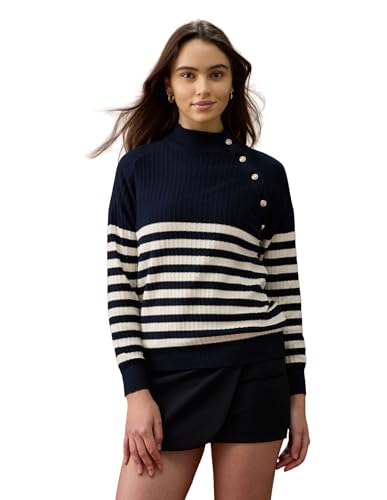 U.S. POLO ASSN. Horizontal Striped Regular Fit Sweater (UWAW25SWE181_Multi-Colour_M) Multicolor