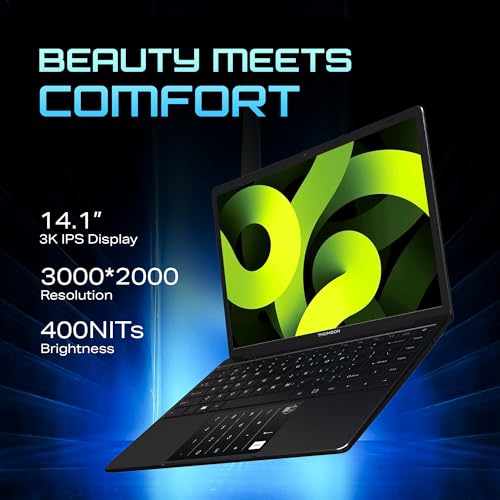 Thomson 14.1 inch 3k High Resolution Display IN-K14C Intel celeron N5100 Processor (Window 11/8 GB RAM LPDDR4 / 256 GB SSD/ 6000mAH Battery/Numeric Touchpad) Slim and Lightweight Notebook