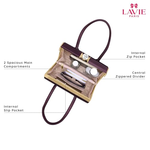 LAVIE PARIS Women's Gazelle Frame Satchel Bag | Satchel Handbag for Work | Ladies Purse | Stylish Shoulder Bag | Gift for Women