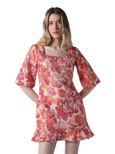 ONLY Women's Floral Print Fit and Flare Multicolor Dress