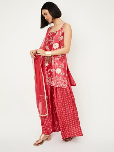 Max Women's Wool Kurta Set (CTKST53002A_RED