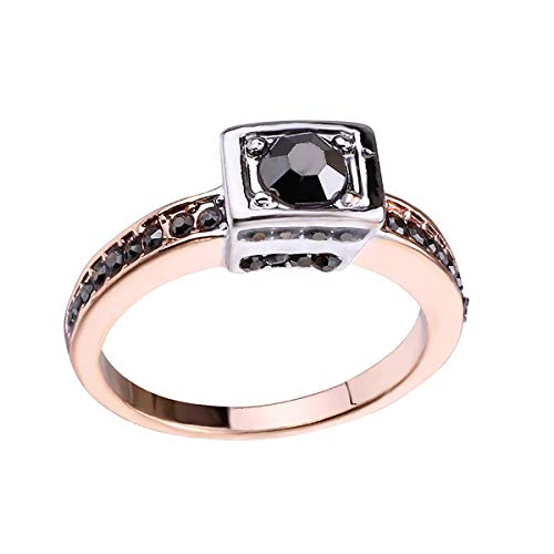 RUVEE Metal and American Diamond Alloy Ring for Women & Girls (Rose Gold)