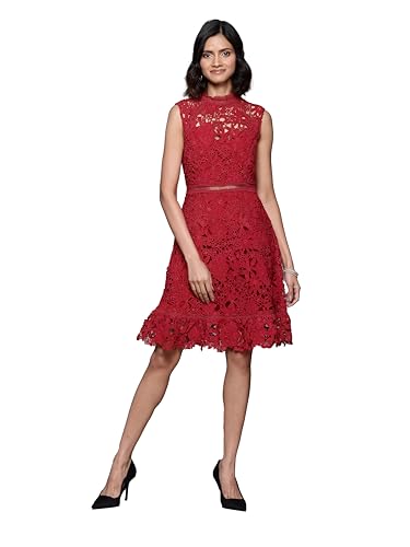 Label RITU KUMAR Sleevelesss Solid Short Dress Red