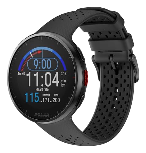 Polar Pacer Pro - Advanced GPS Running Watch - Ultra-Light Design & Grip Buttons - New Training Program & Recovery Tools, Grey-Black