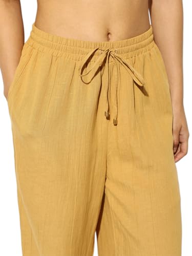 ONLY Women's Regular Fit High-Rise Mustard Pant