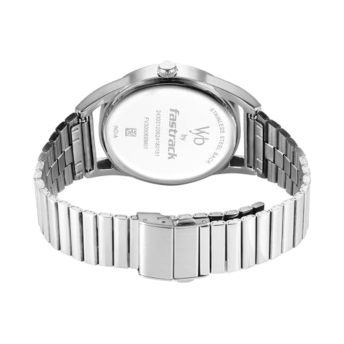 Fastrack Vyb Quartz Analog Blue Dial Steel Sheet Metal Strap Watch for Men-FV30006SM01W