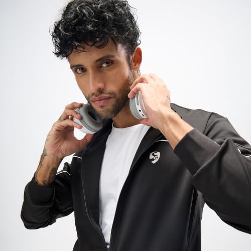 SG Cloud Jacket for Men, Regular Fit Sports Jacket, Four-Way Stretch & Flexible Full-front zipper Jacket, Black/White