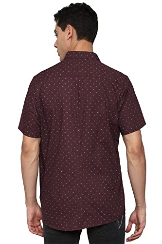 Allen Solly Men's Solid Regular Fit Shirt (ASSHQSPFZ66535_Maroon 42)