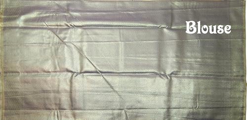 VFCollections Women's Traditional Handloom Kanchipuram Silk Pure Pattu Sarees | Rich Zari Woven Design | Bridal Saree | Unstitched Blouse (VFC629-3)