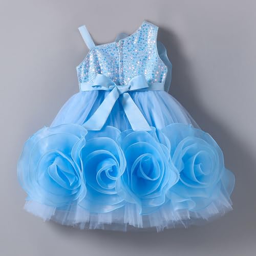 Hopscotch Girls Sequin Embellished Party Dress in Blue Color for Age (2-3  Years)