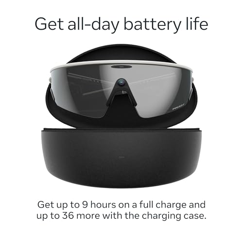Oakley | Meta Vanguard with Meta AI, Audio, Photo, Video Compatibility - White, Prizm™ Black
