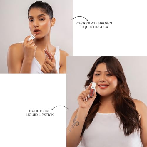 Blur India Mini Call Me Daddy Liquid Lipstick Combo Pack of 2 – Brick & Nude Brown | Warm-Toned Matte Lip Duo | 2.5ml Each