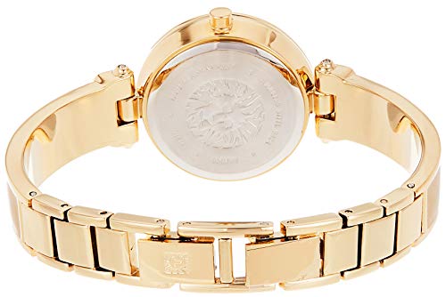 Anne Klein Women's AK/1980TMGB Diamond-Accented Dial Tan and Gold-Tone Bangle Watch