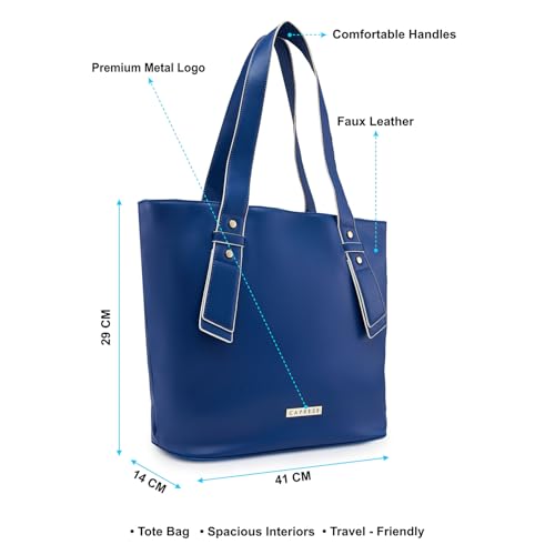 Caprese Amelia Tote Medium Navy Office Handbag