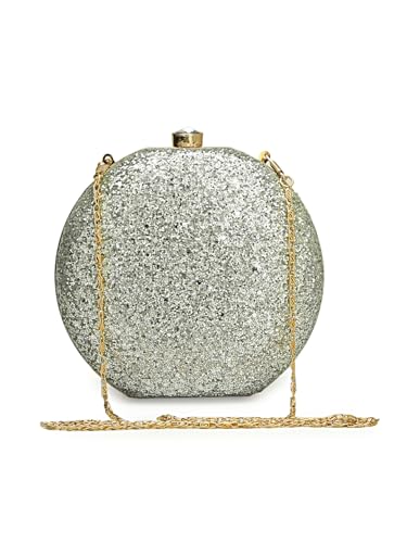 TOOBA Handicraft Women's Beautiful Flower Box Clutch Bag | Detachable Chain Sling Strap| Ladies Purse Wallet