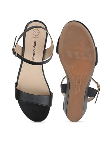 Hush Puppies Wedge Heel Sandals - Black (6Uk)