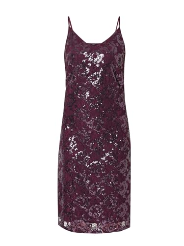 VERO MODA Women Embellished Maroon Polyester Knee Length Shift Dress