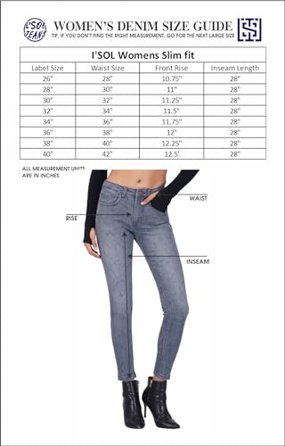 i'sol Women's Skinny High Rise Clean Look Stretchable Ankle Length Slim Fit Denim Jeans Light Blue