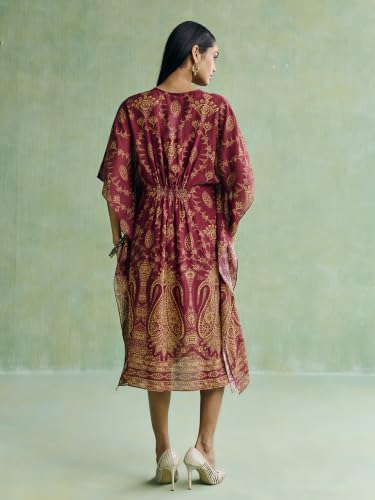 Aarke Ritu Kumar Maroon Rayah Kaftan