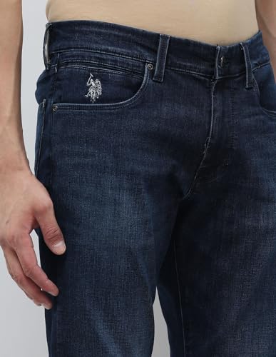 U.S. Polo Assn. Denim Co. Men's Brandon Slim-Tapered Fit Blue Jeans (UDJEN1862_Blue_32)