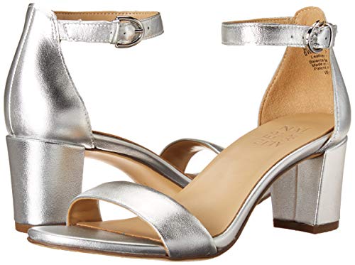 Naturalizer Womens Vera Silver Leather Ankle Straps 10 M