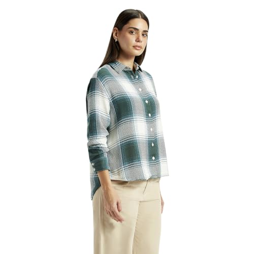 Levi's Women's Plaid Green Relaxed Fit Shirt