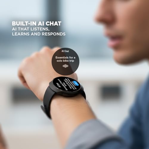 Fastrack VOX CirQ Smart Watch with AI Chat & AI Watchfaces, 1.38” TFT Display, Ripple Design, BT Calling, 24/7 Health Suite, SpO2, HRM, Sleep Tracking, IP68 Water Resistant - Forest Green