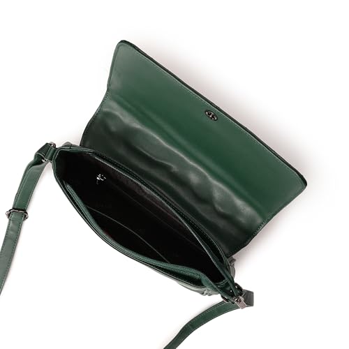 Fastrack Quilted Messenger Bag for Women, Girls and Ladies | Ladies Purse Handbag Green