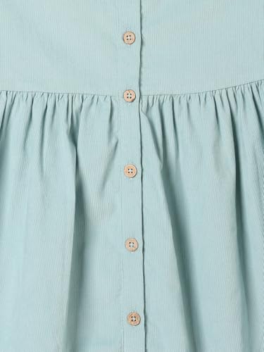 Max Girls Embroidered Collar Dress(Green_2-3 Y)