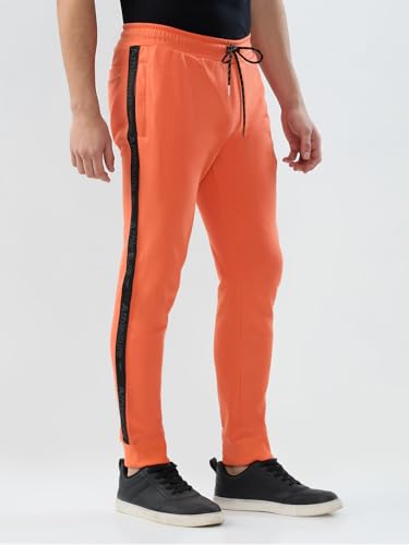 Park Avenue Men Slim Fit Solid Pattern Cotton Polyester Blend Flat Front Casual Jogger Pant