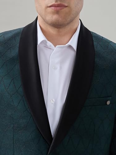 Raymond Green Jacquard Pattern Men Suit
